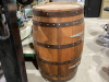 OAK WHISKEY BARREL WITH INTERIOR STORAGE - 3