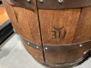 OAK WHISKEY BARREL WITH INTERIOR STORAGE - 4