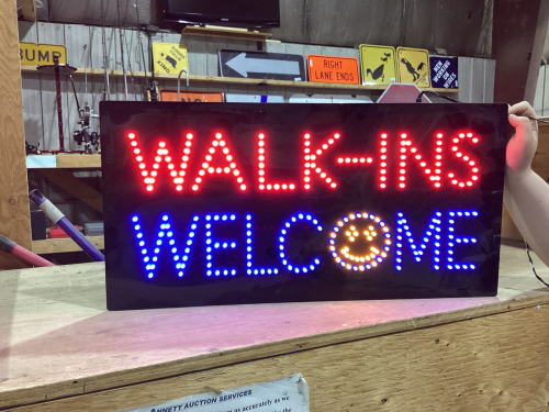 WALK INS WELCOME SIGN