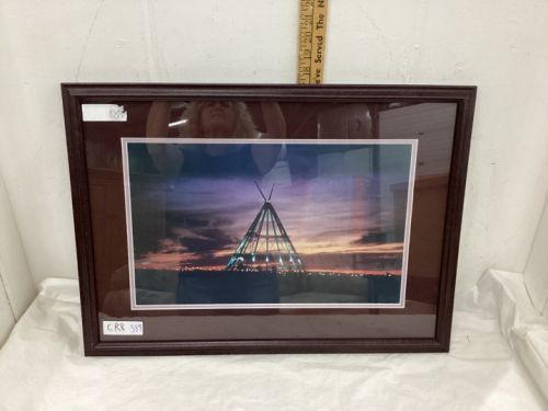 FRAMED MEDICINE HAT TEEPEE PICTURE