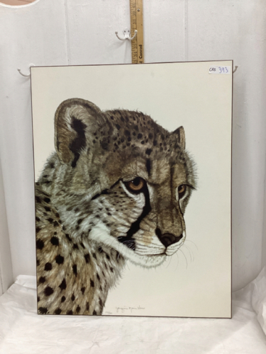 LARGE LIMITED EDITIN LEOPARD PICTURE ON BOARD BY JACQUIE MARIE VAUX