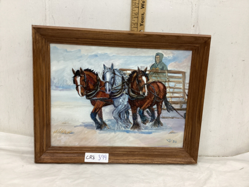 ORIGINAL OIL PAINTING - “GOING TO FEED” - BY PENNY VOLK