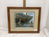 FRAMED PELICAN & BOAT PRINT BY HERBET PIKL