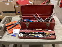 RED TOOLBOX WITH ASSORTED TOOLS