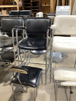 BLACK PEDICURE CHAIR WITH PULL OUT STOOL AND FOOT REST