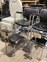 BLACK PEDICURE CHAIR WITH PULL OUT STOOL AND FOOT REST