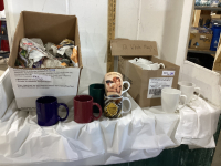 (2) BOXES W/ MISC MUGS