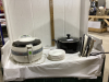 (2) BOXES W/T-FAL ACTIFRY, SMALL PLATES, POT, IRON