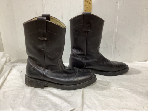 BLACK “TOM” LEATHER COWBOY BOOTS