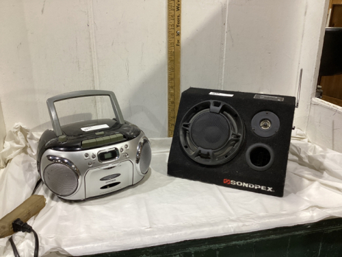 KOSS CD/CASSETTE PLAYER, & SONDPEX SPEAKER - NO CORD