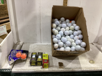 BOX OF GOLF BALLS - A FEW NEW PACKS & A BRITISH EMPIRE LIGHTER