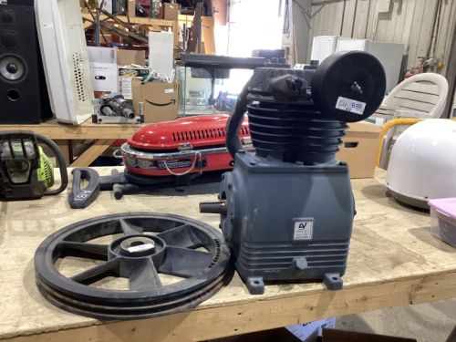 AIR COMPRESSOR & PULLEY - NO TANK