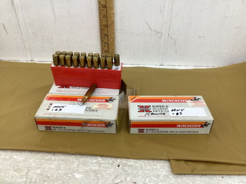 (3) BOXES W/ (55) LIVE ROUNDS OF WINCHESTER 257 ROBERTS