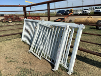 WHITE METAL RAILS WITH GATE AND STAIR RAIL