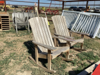 (2) WOOD ADIRONDACK STYLE ROCKERS