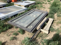 BROWN STORM DOOR WITH SCREEN