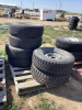 PALLET WITH 15” TIRES - SOME ON RIMS