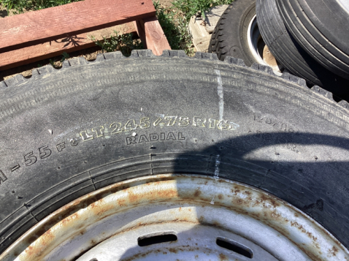 PALLET WITH (4) TOYO TIRES - LT 245/75 R16 on RIMS