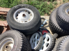 PALLET OF LAWN MOWER TIRES, ALL ON RIMS - 2