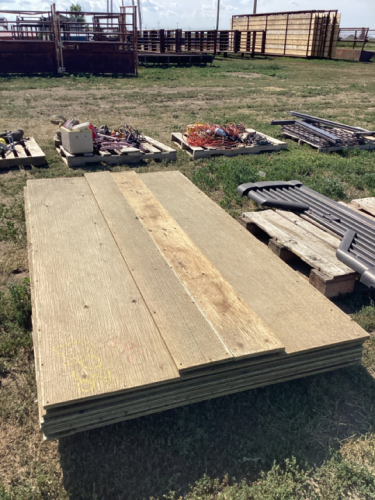 (6) SHEETS OF TREATED PLYWOOD - USED