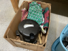 BOX & GOOD TOTE W/ HOUSEHOLD ITEMS - RICE COOKER, TEAS, HEATING PAD, BOWLS, ETC - 5