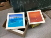 (2) BOXES W/ DECOR & SCENERY PICTURES IN CREAM FRAMES - 4