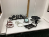 BOX W/ CAST DECOR ITEMS - KEYS, COMPASS/CLOCK, CHERUB HANGER, TOWEL HOLDER