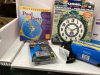 BOX W/ GAMES, WATER TOY, LIONEL TRAIN CLOCK, HEADREST, MINI DIGITAL CAMERA - 3