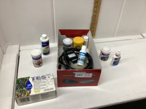 SMALL BOX OF AQUARIUM SUPPLIES