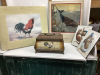 ROOSTER PICTURE & CONTAINER , WHALE PICTURE, ROOSTER TRIVET BOX