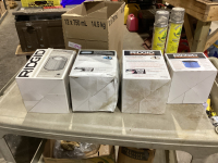 4 BOXES RIDGID WET/DRY VAC FILTERS + 2 CANS OF ROCKIN FOAM