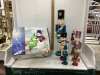 WOOD NUTCRACKER COLLECTION & SNOWMAN COOKIE JAR