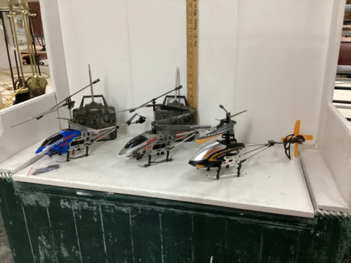 BOX OF RC HELICOPTERS