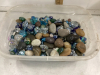 SMALL TUB OF GLASS ROCKS , POLISHED ROCKS - 2