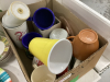 2 BOXES - PLASTIC PLATES, FLATWARE, MUGS - 2