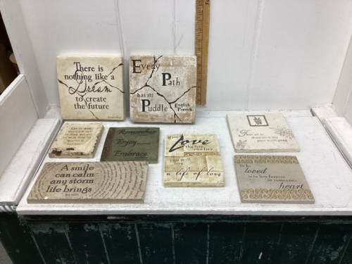 STONE/PLASTER WALL HANGINGS WITH SAYINGS