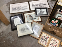 BOX OF ASSORTED FRAME PICTURES/PRINTS