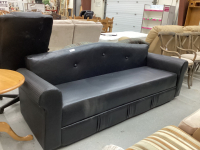 VINYL BLACK INDOOR/OUTDOOR SOFA