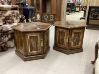 (2) VINTAGE END TABLES - HEXAGON SHAPE