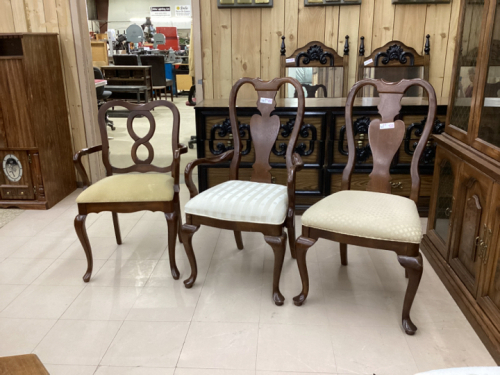 (3) MISC CHAIRS - (2) ARE MATCHING BUT WITH DIFFERENT UPHOLSTERY