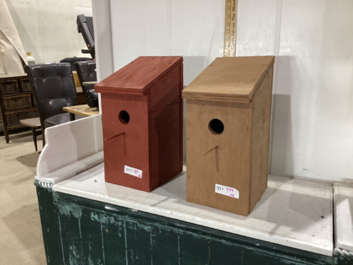 (2) HANDCRAFTED BIRDHOUSES