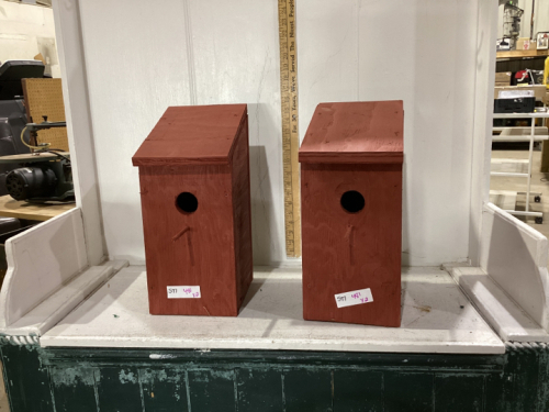 (2) HANDCRAFTED BIRDHOUSES