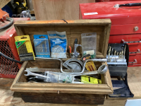 HOMEMADE WOOD TOOLBOX W/CONTENTS