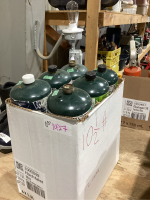 12 MINI PROPANE BOTTLES - MOST WITH PROPANE