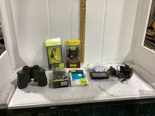 NAVIGON GPS SYSTEM, TASCO BINOCULARS, PHONE CASES, JABRA HEAD SET