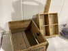 SMALL. MADARINE ORANGE WOOD CRATE, BAMBOO ORGANIZER, FOAM PAINT BRUSHES - 3