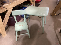 KIDS TABLE AND CHAIR - LIGHT GREEN