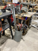 BUCKET WITH MANY CLAMPS, CROW BARS,BOOMER TOOL,