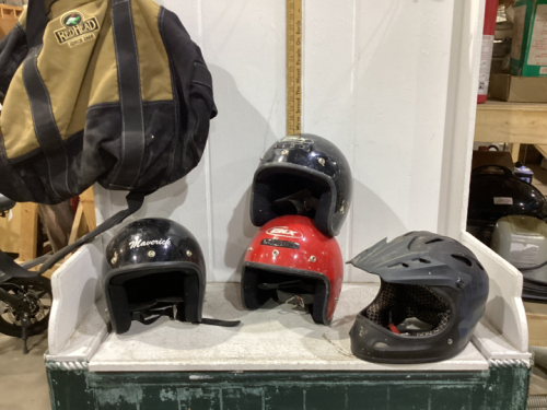 (4) MOTORCYCLE HELMETS