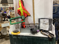 METAL BOX W/ SPRINKLER, WATER PUMP, WYOMING TRAVEL SAW